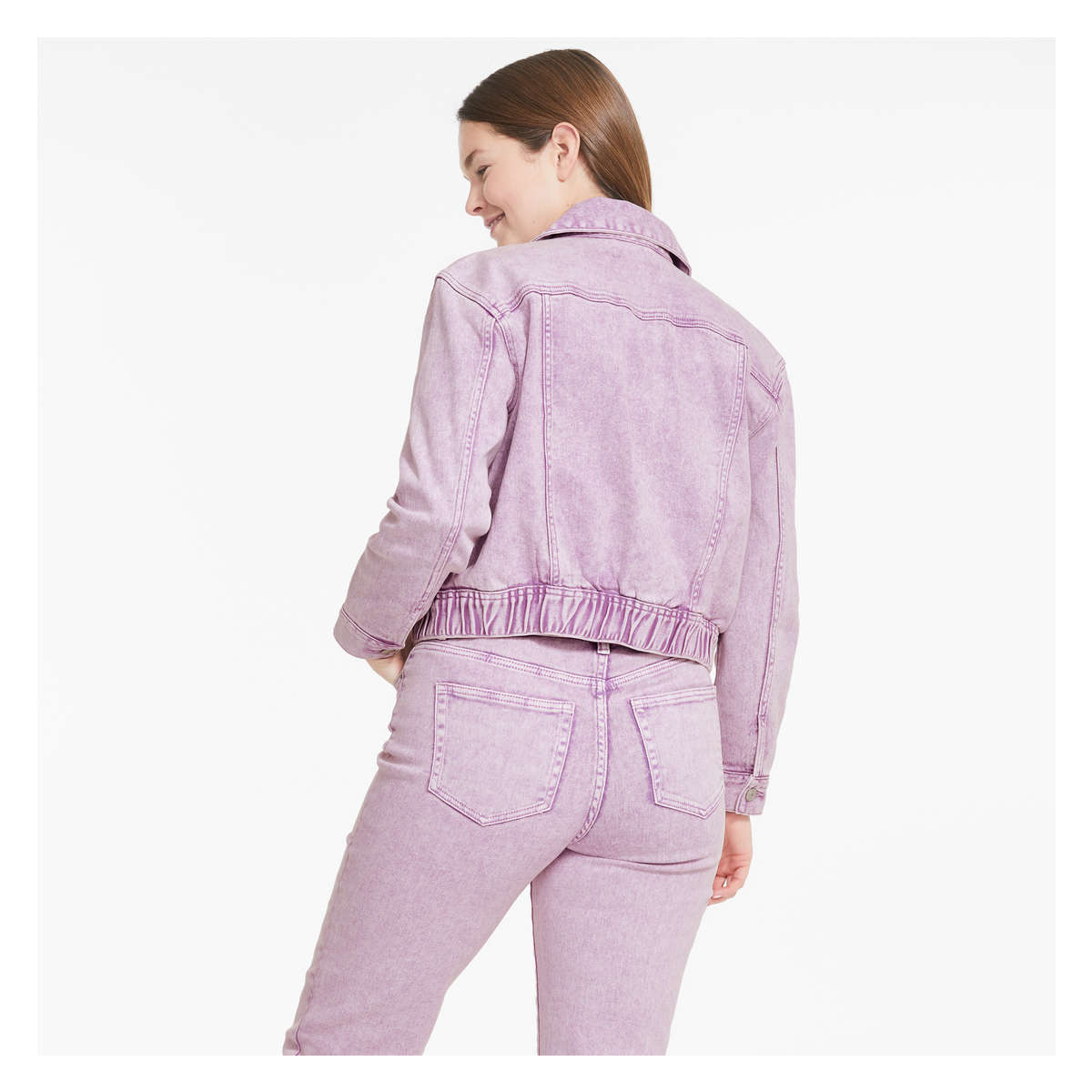 Elastic Hem Jacket in Pale Purple from Joe Fresh